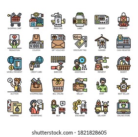 Set of black friday thin line and pixel perfect icons for any web and app project. 