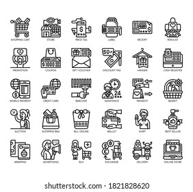 Set of black friday thin line and pixel perfect icons for any web and app project. 