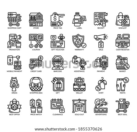 Set of Black Friday thin line and pixel perfect icons for any web and app project. 