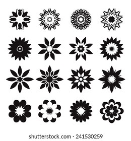 Set White Geometric Flowers Stock Vector (Royalty Free) 235595824