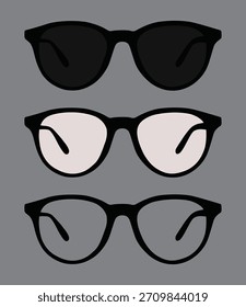Un conjunto de gafas negras con diseño de dibujo de marco