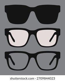 Un conjunto de gafas negras con diseño de dibujo de marco