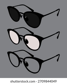 Un conjunto de gafas negras con diseño de dibujo de marco