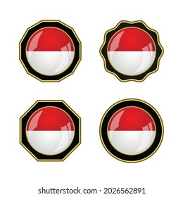 Set von schwarz-goldener Flagge indonesischer Länder