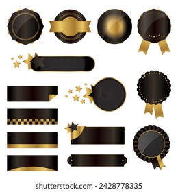 Set von Schwarz-Gold-Dekoration