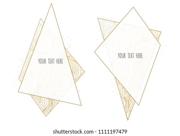 Set of Black and Gold Design Templates for Brochures, Flyers, Logo, Banners. Abstract Modern Backgrounds
