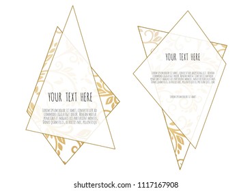 Set of Black and Gold Design Templates for Brochures, Flyers, Logo, Banners. Abstract Modern Backgrounds