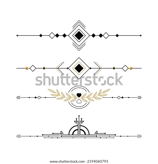Set of black and gold\
ornaments, frames for illustrations on a white background - Vector\
illustration