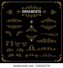 Conjunto de adornos de desplazamiento de color negro y dorado
