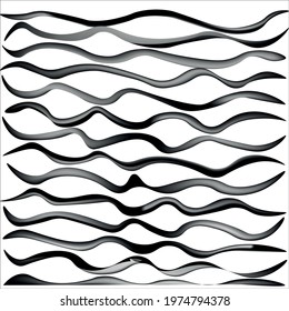 set of black and gray ribbons on a light background