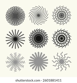 Set black, gray, white vector abstract geometric shapes , for logos, tattoos, modern design elements