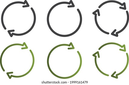 Satz von schwarz-grünen Kreis, Vektorpfeile, Vektorgrafiken, Symbole.