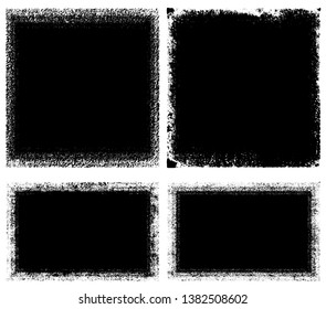 Set of black grunge backgrounds. The dark texture of the old boards
