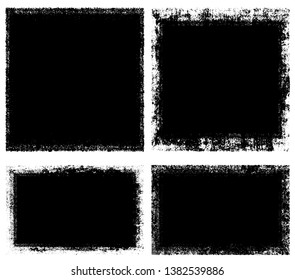Set of black grunge backgrounds. The dark texture of the old boards