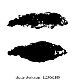 Set of black grunge brush stroke