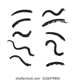 Set of black grunge brush strokes. Template for design