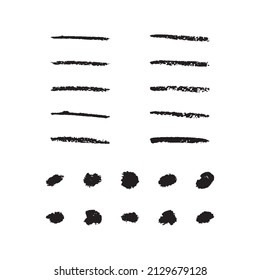 Set of black grunge brush strokes. Template for design