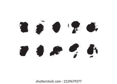 Conjunto de pinceladas negras de pincel. Plantilla para el diseño