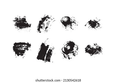 Set of black grunge brush strokes. Template for design