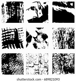 Set Black Grunge Design Element