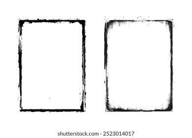 Set of black grunge frame design.