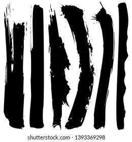 Set of black grunge ink blobs - vector.