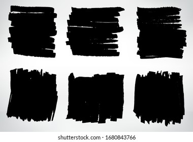 Set of black grunge marker backgrounds
