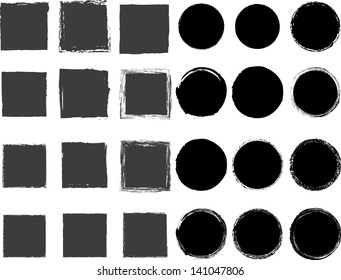 Set of black grunge shapes