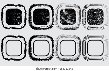Set of black grunge shapes 