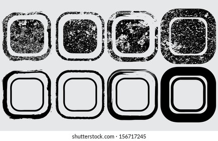 Set of black grunge shapes 