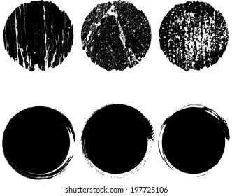 Set of black grunge shapes