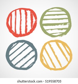 Set of black grunge shapes or stamps on white background, vector illustration