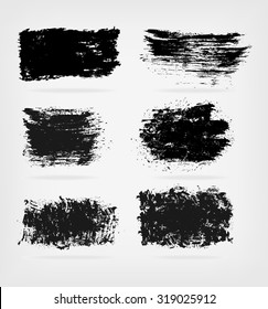 Set of black grunge shapes. Vector, eps10.