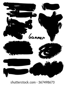 Set of black grunge strokes