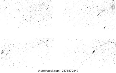 set of black grunge texture abstract pattern dust wall overlay.