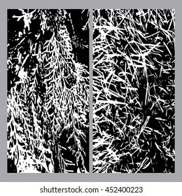 Set of black grunge texture background vector illustration