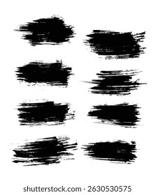 Conjunto de preto grunge textura pincel traçado isolado fundo