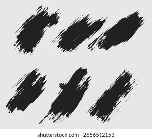 Conjunto de diseño de fondo de Plantilla de trazo de pincel de textura grunge negro
