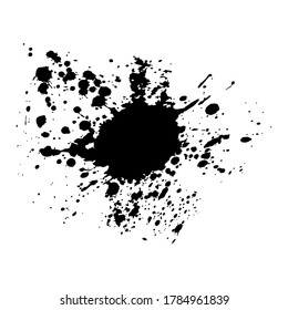 Set black grunge vector. Illustration of paint splash.