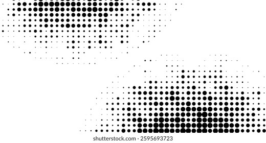 Set of black halftone dots background. dots style
