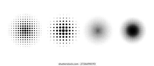 Conjunto de fondo de puntos de semitono negro, eps.10