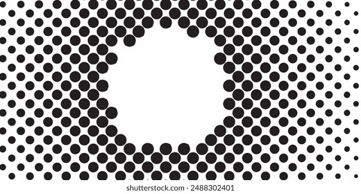 Conjunto de fondos de puntos de semitonos negros. Vector de puntos modernos de semitonos, arte Pop estilo cómic degradado círculo semitonos conjunto Vector aislado en blanco
