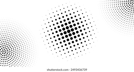 Set of black halftone dots backgrounds. vector modern dots halftone pop. illustration