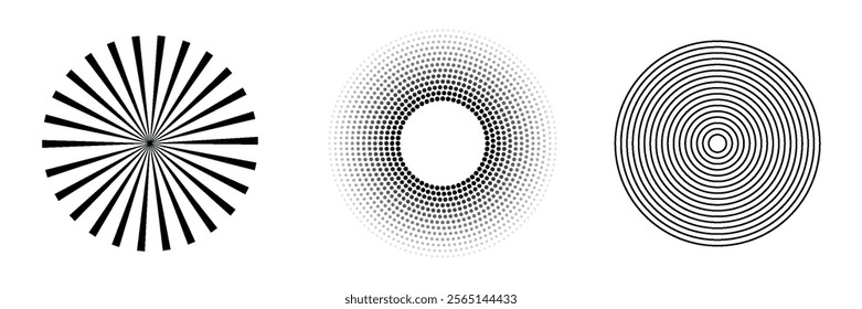 Set of black halftone dots backgrounds. vector