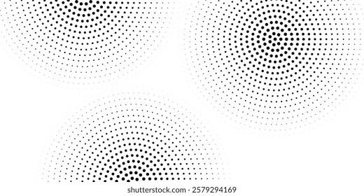 Set of black halftone dots backgrounds. vector ilustration