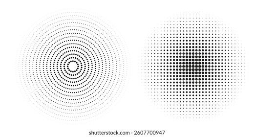 Set of black halftone dots backgrounds. vector modern dots halftone arts eps10