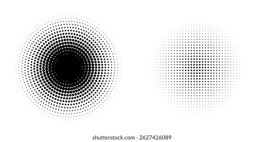 Set of black halftone dots backgrounds. vector modern dots halftone,Pop art comic style gradient circle halftone set Vector isolated on white background dots pattern