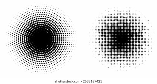 Set of black halftone dots backgrounds. vector modern dots halftone,Pop art comic style gradient circle halftone set Vector isolated on white background dots pattern. dots circle vector ilustration