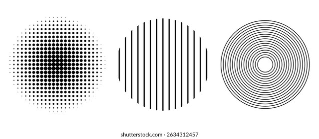 Set of black halftone dots backgrounds. vector