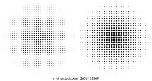 Set of black halftone dots backgrounds. vector modern dots halftone,Pop art comic style gradient circle halftone set Vector isolated on white background dots pattern. dots circle